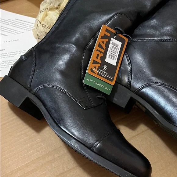 Ariat women’s Black Leather Heritage Field Boots - Contour Full Zip. NWT. - Picture 2 of 6